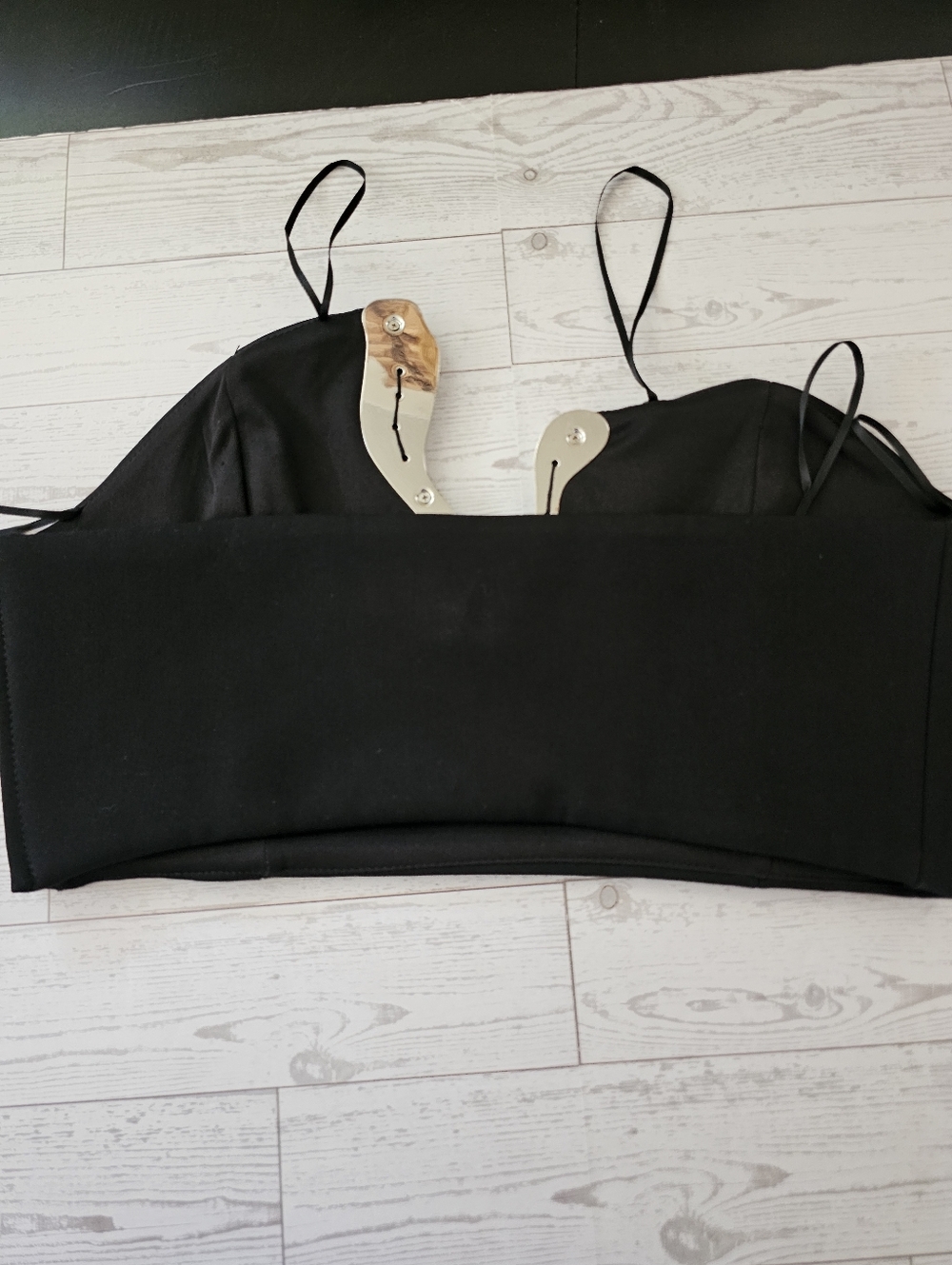 ZARA Black Strapless Top Beaded Neckline Size S New No Tags Side Zip - Picture 8 of 12